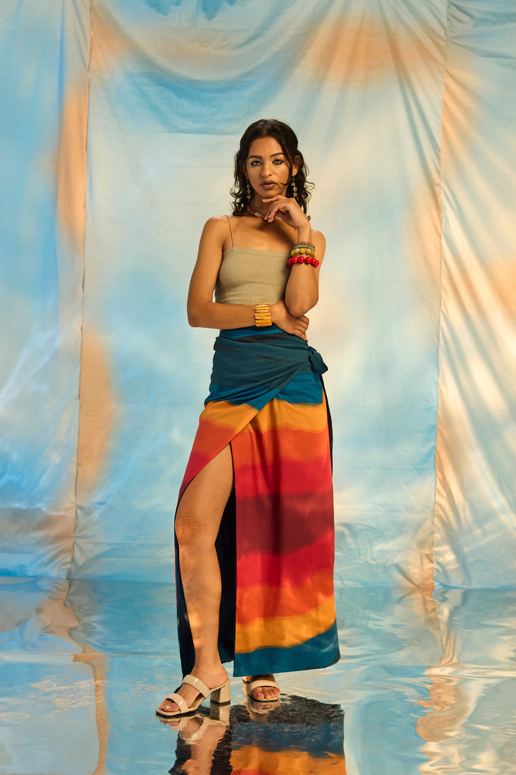 Reversible maxi skirt